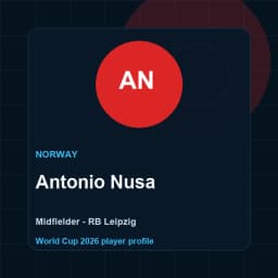 Antonio Nusa World Cup 2026 player profile