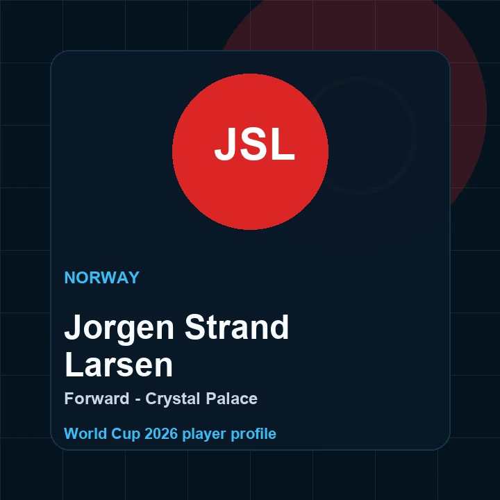 Jorgen Strand Larsen Norway World Cup 2026 player graphic