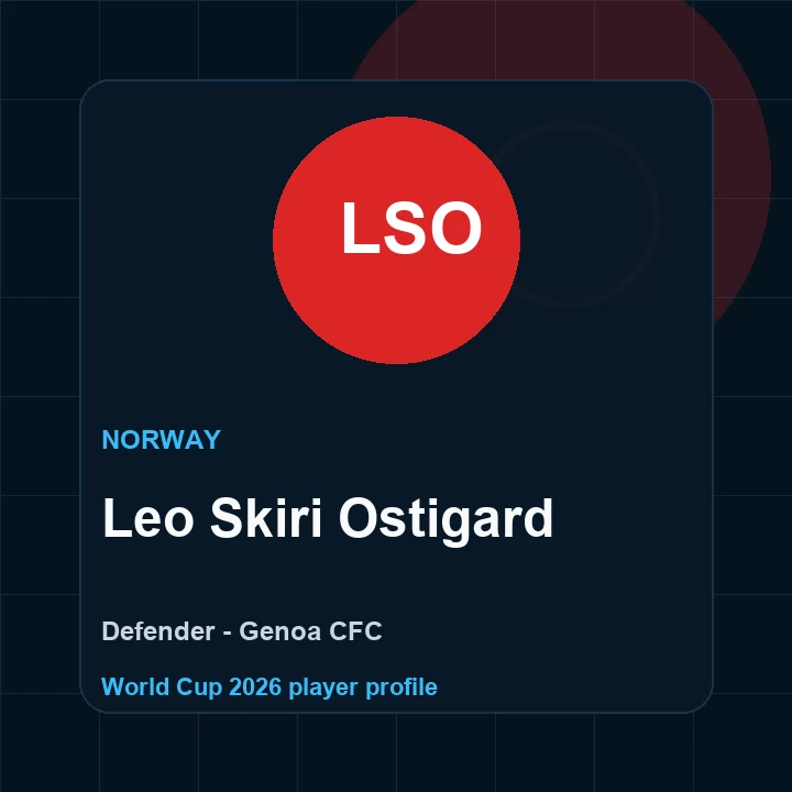 Leo Skiri Ostigard Norway World Cup 2026 player graphic